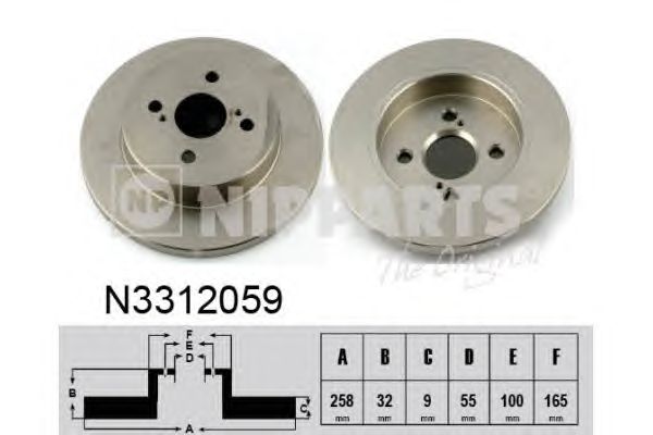 Тормозной диск NIPPARTS N3312059