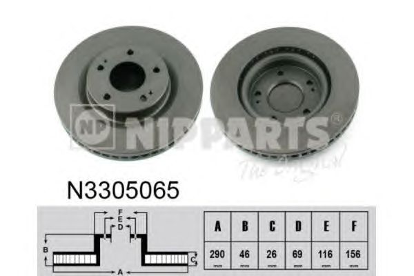 Тормозной диск NIPPARTS N3305065