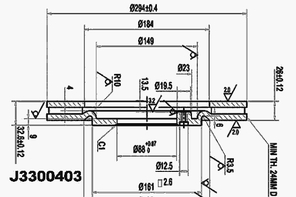 Тормозной диск NIPPARTS J3300403