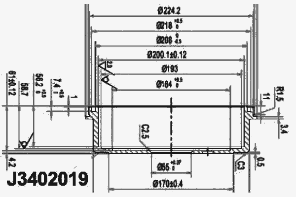 Тормозной барабан NIPPARTS J3402019