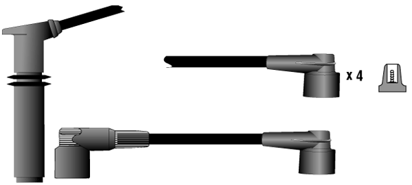 Комплект высоковольтных проводов CHAMPION LS-95/190