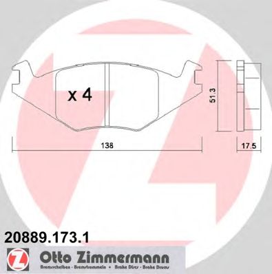 Гальмівні колодки ZIMMERMANN 20889.173.1