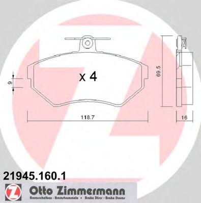 Тормозные колодки ZIMMERMANN 21945.160.1