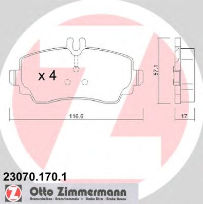Тормозные колодки ZIMMERMANN 23070.170.1