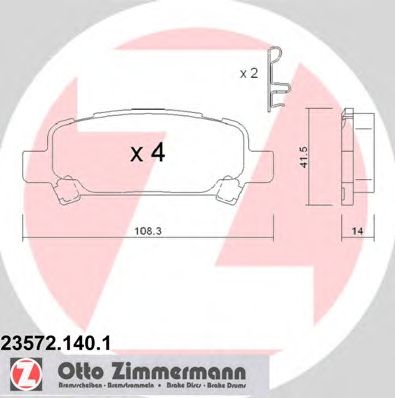 Тормозные колодки ZIMMERMANN 23572.140.1