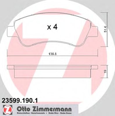Тормозные колодки ZIMMERMANN 23599.190.1