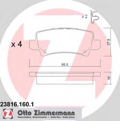 Тормозные колодки ZIMMERMANN 23816.160.1