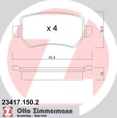 Тормозные колодки ZIMMERMANN 23417.150.2
