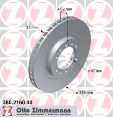 Тормозной диск ZIMMERMANN 380.2160.00