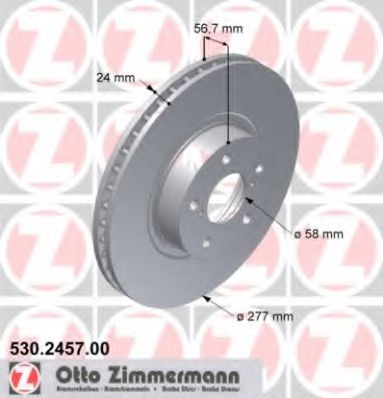 Тормозной диск ZIMMERMANN 530.2457.00