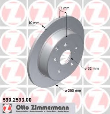Гальмівний диск ZIMMERMANN 590.2593.00