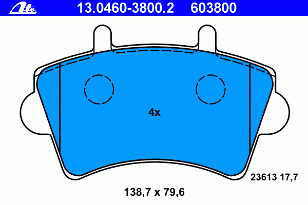 Тормозные колодки ATE 13.0460-3800.2