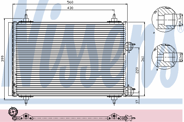 Радиатор кондиционера NISSENS 94570