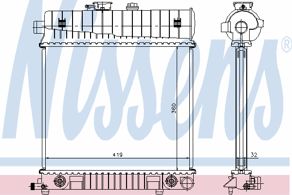 Радиатор охлаждения NISSENS 62708A