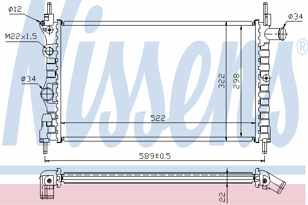 Радиатор охлаждения NISSENS 63050A