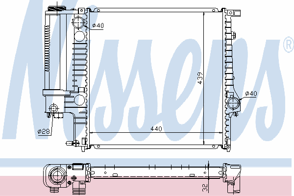 Радиатор охлаждения NISSENS 60623A