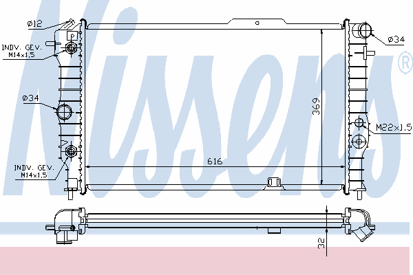 Радиатор охлаждения NISSENS 630641