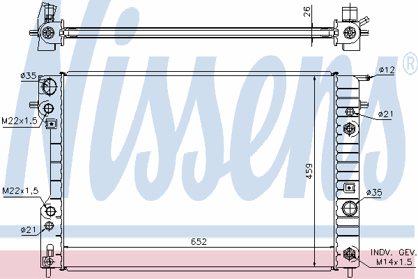 Радиатор охлаждения NISSENS 63073A