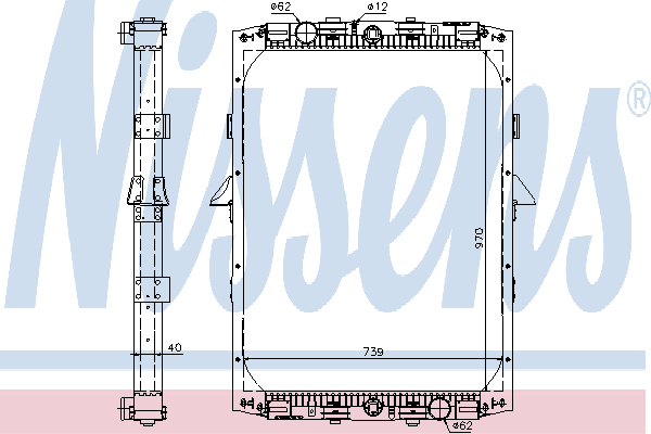 Радіатор, охолодження двигуна NISSENS 61419A