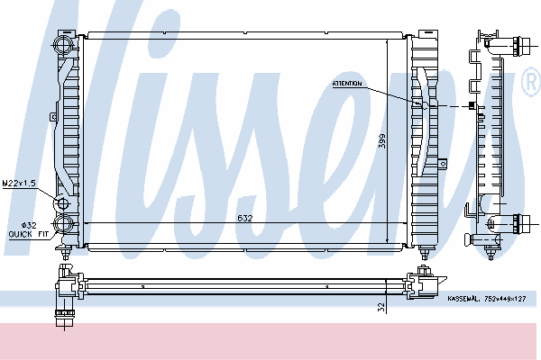 Радиатор охлаждения NISSENS 60299