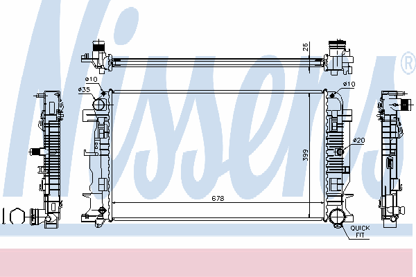 Радиатор охлаждения NISSENS 67156A