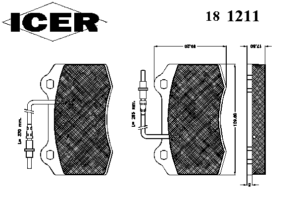 Тормозные колодки ICER 181211
