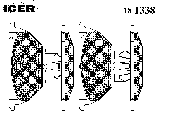 Тормозные колодки ICER 181338