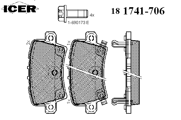 Тормозные колодки ICER 181741-706