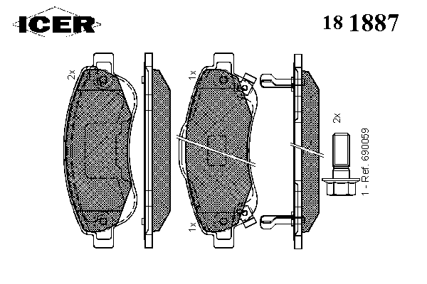Тормозные колодки ICER 181887