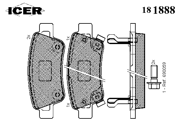 Тормозные колодки ICER 181888