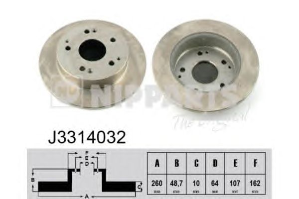 Тормозной диск NIPPARTS J3314032