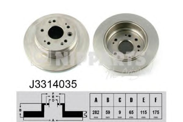 Тормозной диск NIPPARTS J3314035