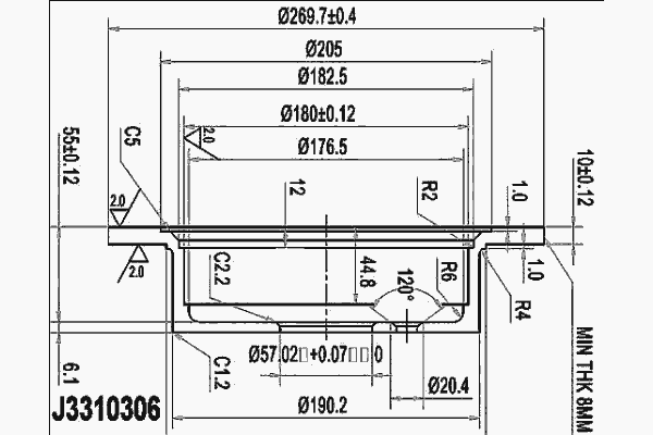 Тормозной диск NIPPARTS J3310306