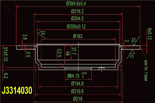 Тормозной диск NIPPARTS J3314030