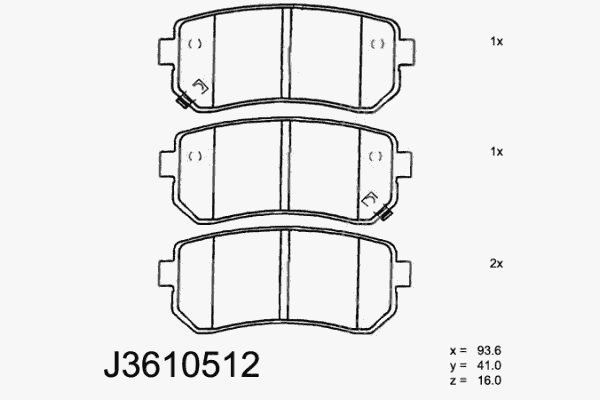 Тормозные колодки NIPPARTS J3610512