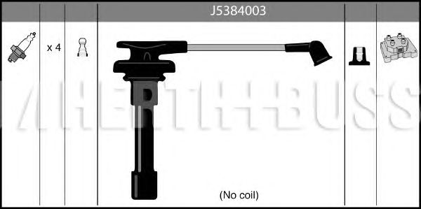 Комплект высоковольтных проводов HERTH+BUSS JAKOPARTS J5384003