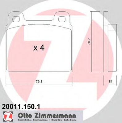 Тормозные колодки ZIMMERMANN 20011.150.1