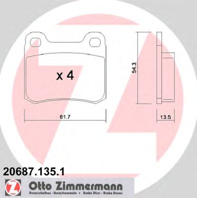 Тормозные колодки ZIMMERMANN 20687.135.1