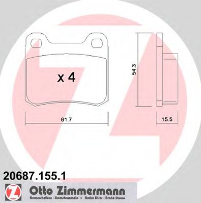 Тормозные колодки ZIMMERMANN 20687.155.1