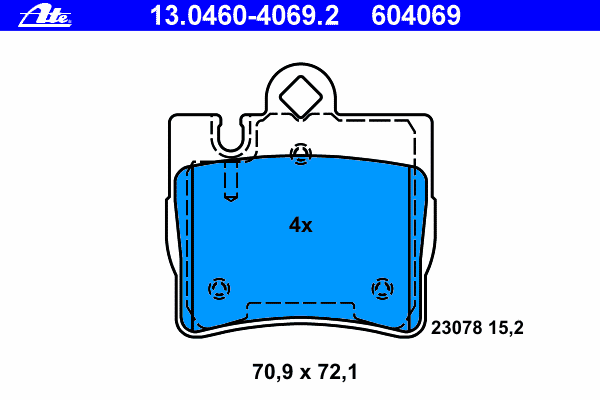 Тормозные колодки ATE 13.0460-4069.2