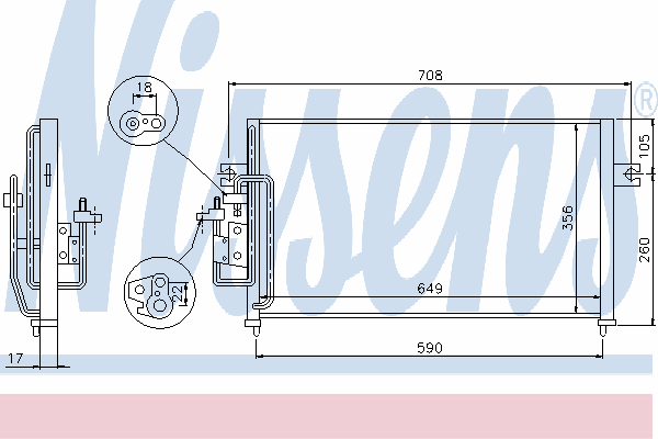 Радиатор кондиционера NISSENS 94037