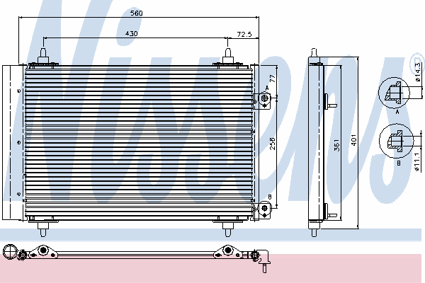 Радиатор кондиционера NISSENS 94826