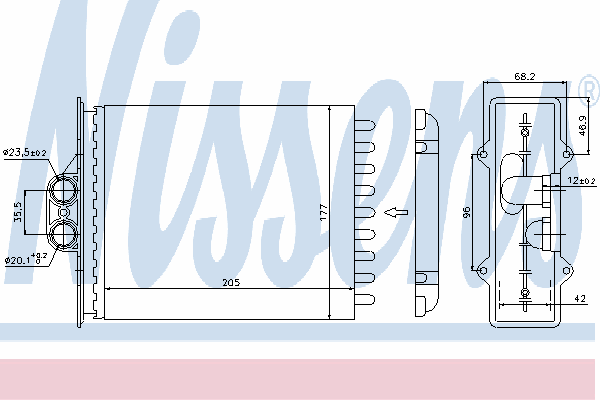 Радиатор отопителя NISSENS 72657