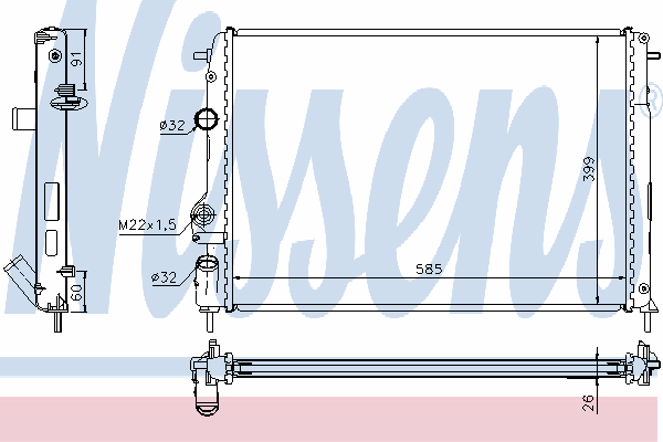 Радиатор охлаждения NISSENS 63896A