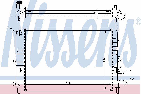 Радиатор охлаждения NISSENS 62217A