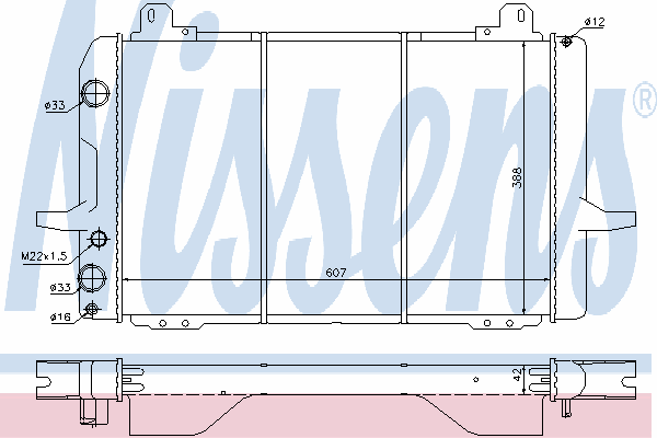Радиатор охлаждения NISSENS 62202