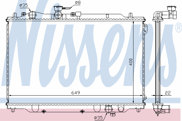 Радіатор, охолодження двигуна NISSENS 62391A