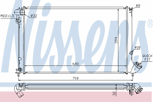 Радиатор охлаждения NISSENS 63743A