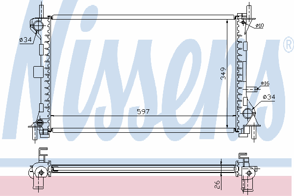 Радиатор охлаждения NISSENS 62073A