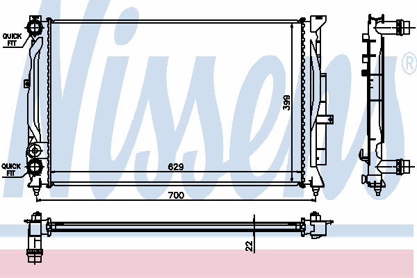 Радиатор охлаждения NISSENS 60308A